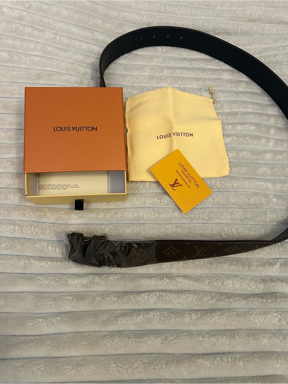 Louis Vuitton Monogram Canvas Men's Belt with Black Reversible Leather